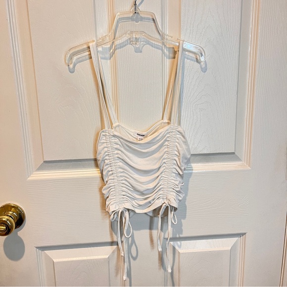 Garage Tops - White Ruched Camisole Top
